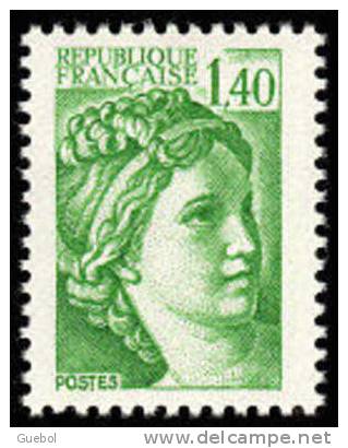 France N° 2154 ** SABINE DE GANDON Le 1.40 Fr Vert - Neufs