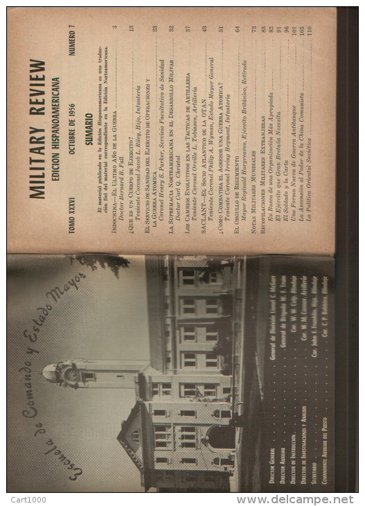 MILITARY REVIEW EDICION HISPANOAMERICANA OCTUBRE 1956 - Spagnolo