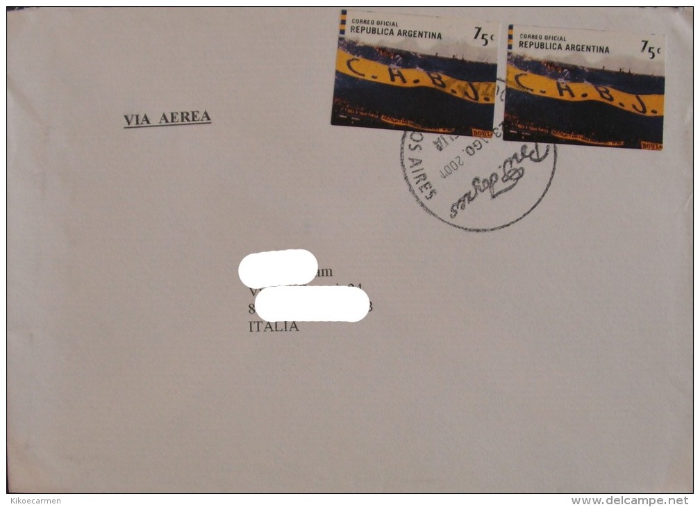 Isolated Double Republica ARGENTINA 2001 Self-adhesive Letter Cover Used - Brieven En Documenten