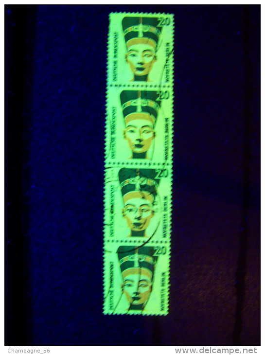 1989  N° 1230 SE-TENANT  20p+20p+20p+20p EGYPTE  FLUO JAUNE OBLITÉRÉ 0.30 € X 4 = YVERT TELLIER 1.20 € - Rollenmarken