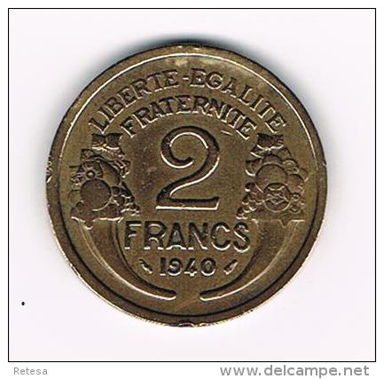 ¨ FRANKRIJK  2  FRANCS 1940 - Autres & Non Classés