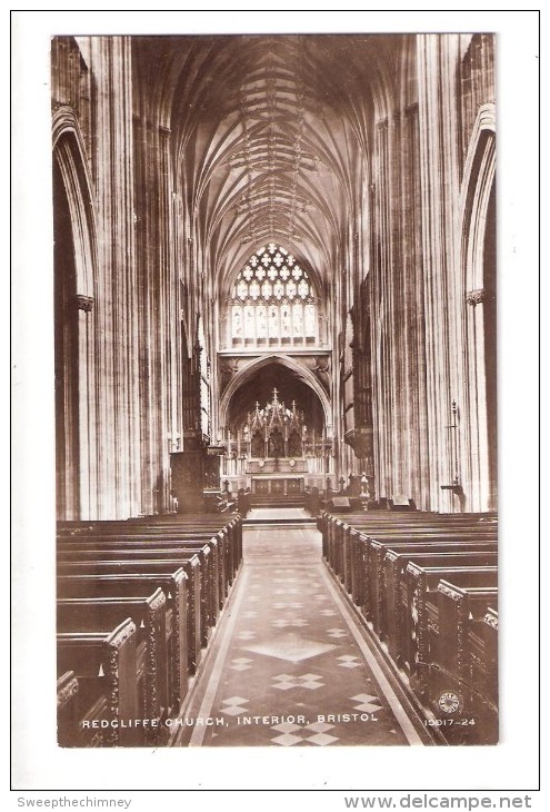 RP  ST.MARY REDCLIFFE CHURCH INTERIOR BRISTOL ROTARY PHOTO THE GROSVENOR SERIES B UNUSED - Bristol