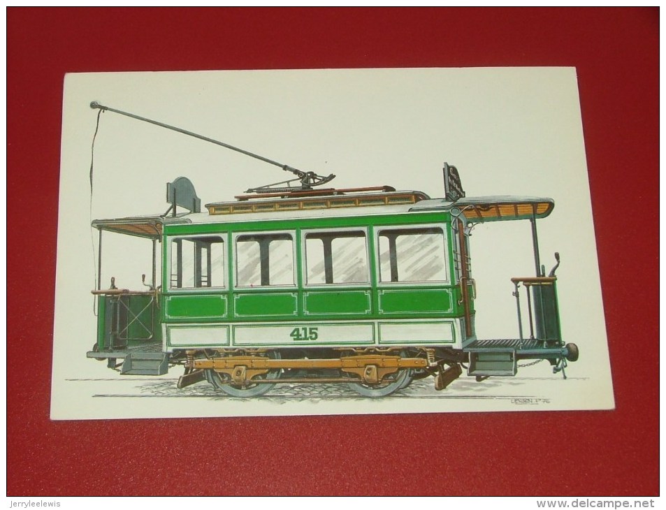 BRUXELLES - Société Des Transports Intercommunaux - Voiture Motrice De 1888 - Illustrateur Lensen - Public Transport (surface)