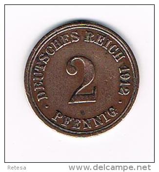 ¨  DEUTSCHES REICH  2 PFENNIG 1912 A - 2 Pfennig