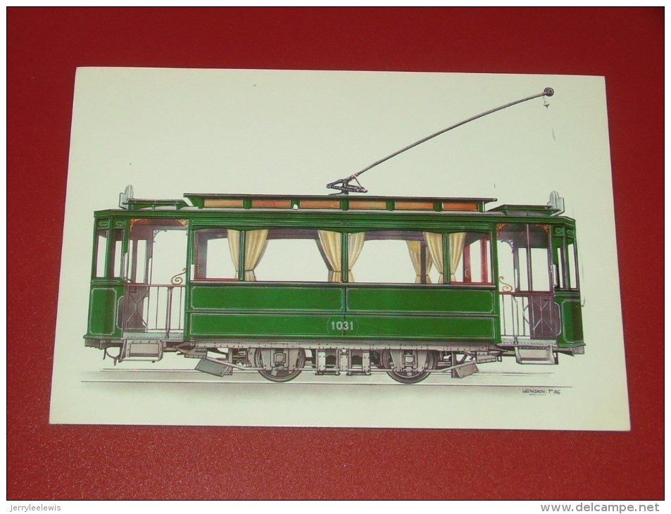 BRUXELLES - Société Des Transports Intercommunaux - Voiture Motrice  Début 1900 - Illustrateur Lensen - Transport Urbain En Surface