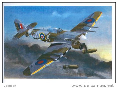 AIRPLANES  IN ART /  BATCHELOR  -  HAWKER TYPHOON 1B / Postcard Unused   ( M 22 ) - 1939-1945: 2a Guerra