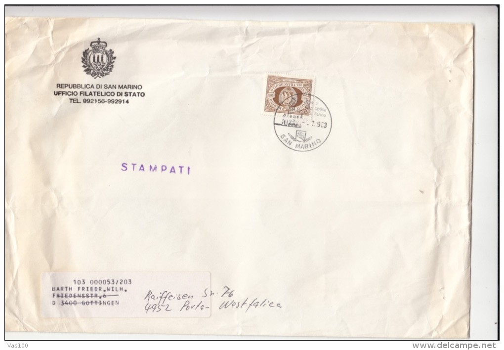 STAMPS ON COVER, NICE FRANKING, 1983, SAN MARINO - Storia Postale