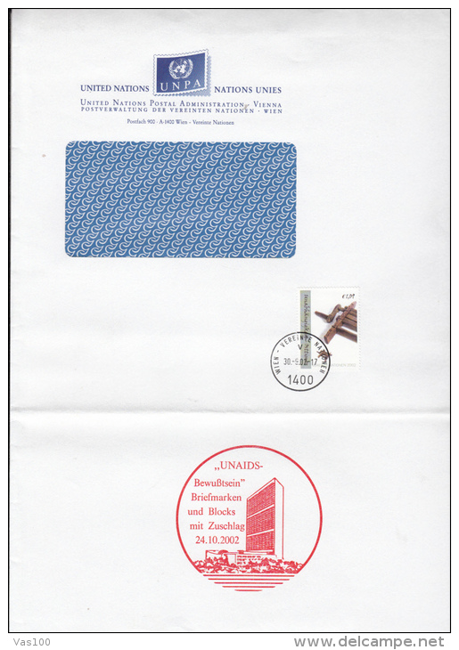 STAMPS ON COVER, NICE FRANKING, FOLKLORE ITEM, 2002, UN- VIENNA - Brieven En Documenten