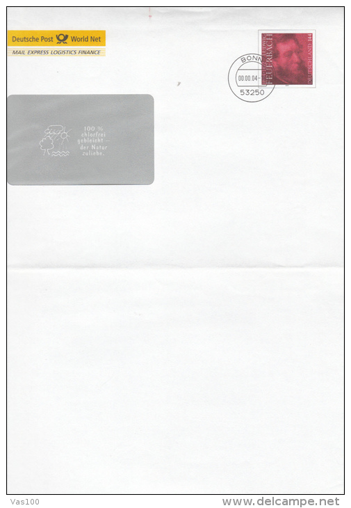 FEUERBACH, PHILOSOPHER, COVER STATIONERY, ENTIER POSTAL, 2004, GERMANY - Briefomslagen - Gebruikt