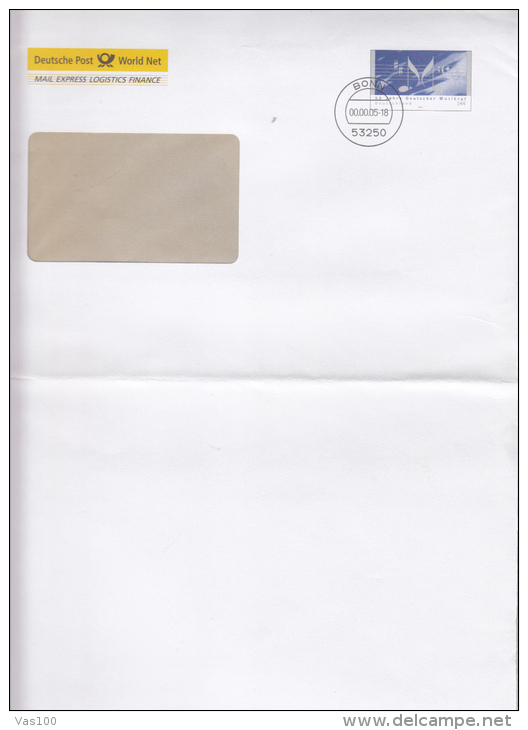 MUSIC, COVER STATIONERY, ENTIER POSTAL, 2005, GERMANY - Buste - Usati