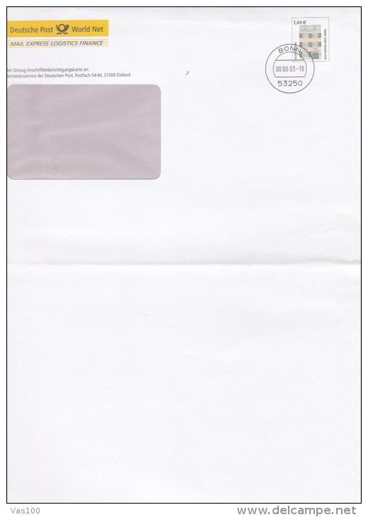 BEETHOVEN HOUSE, COVER STATIONERY, ENTIER POSTAL, 2003, GERMANY - Covers - Used