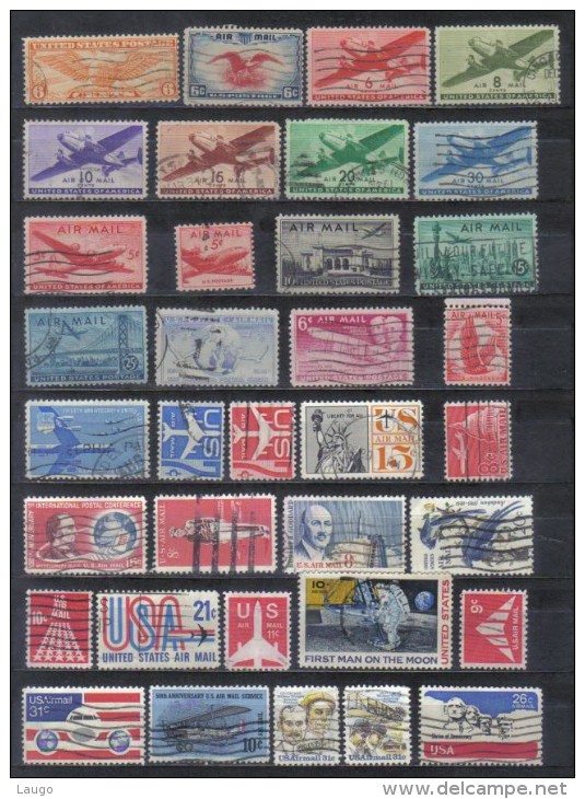 USA 35 Different Air Mail  Stamps   , Aeroplanes    FU - Autres & Non Classés