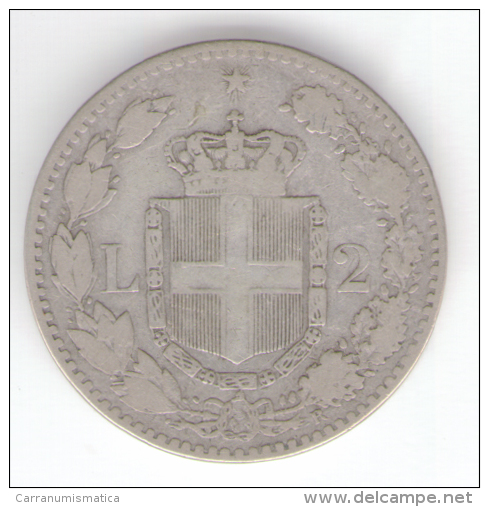 ITALIA 2 LIRE 1886 UMBERTO I AG SILVER - 1878-1900 : Umberto I