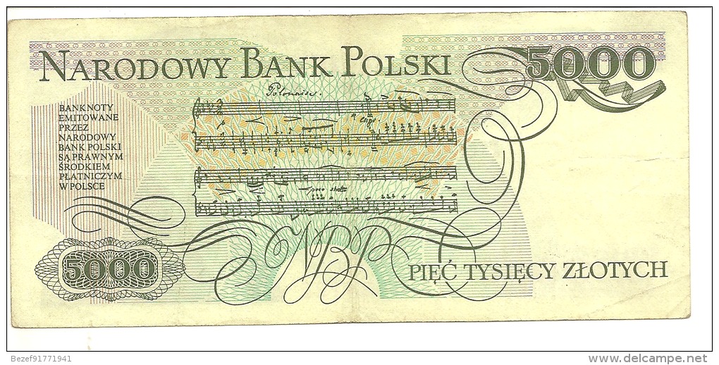 Billet 5000 Zl - Pologne