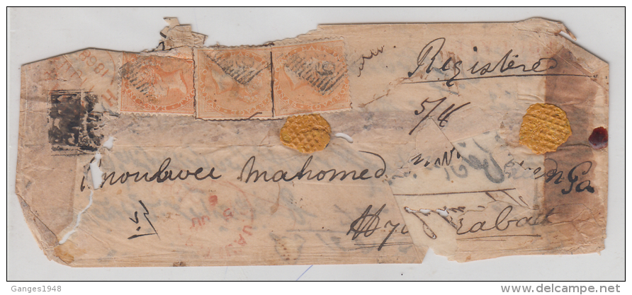 Hyderabad  1860's East India QV Stamps Franked On Registered Cover Sikanderabad To Hyderabad  #  83277  Inde Indien - Hyderabad