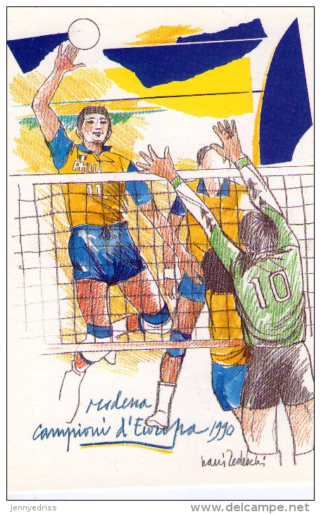 PALLAVOLO  MASCHILE  , Campionati D´ Europa  1990 , Modena, Nani  Tedeschi - Voleibol