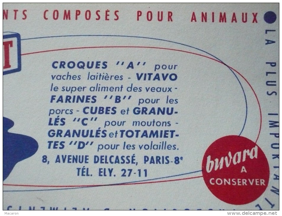 Buvard TOTALIMENT  Produits VETERINAIRES. ANIMAUX.  Années 50. Très Bon Etat - Agricoltura