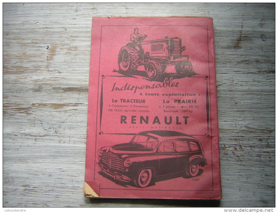 ALMANACH VERMOT  1953   SOIXANTE TROISIEME ANNEE   PUB RENAULT SUR COUVERTURE ARRIERE - Humour