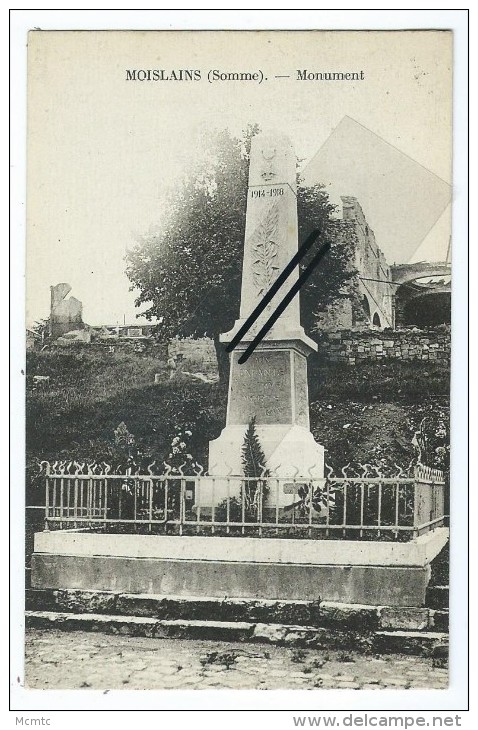 CPA -Moislains - Monument - Moislains