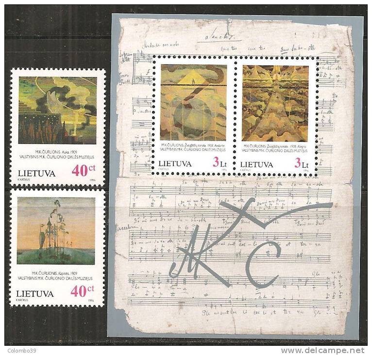 Lituania 1996 Nuovo** - Mi. 617/18+Bloc7 - Lithuania