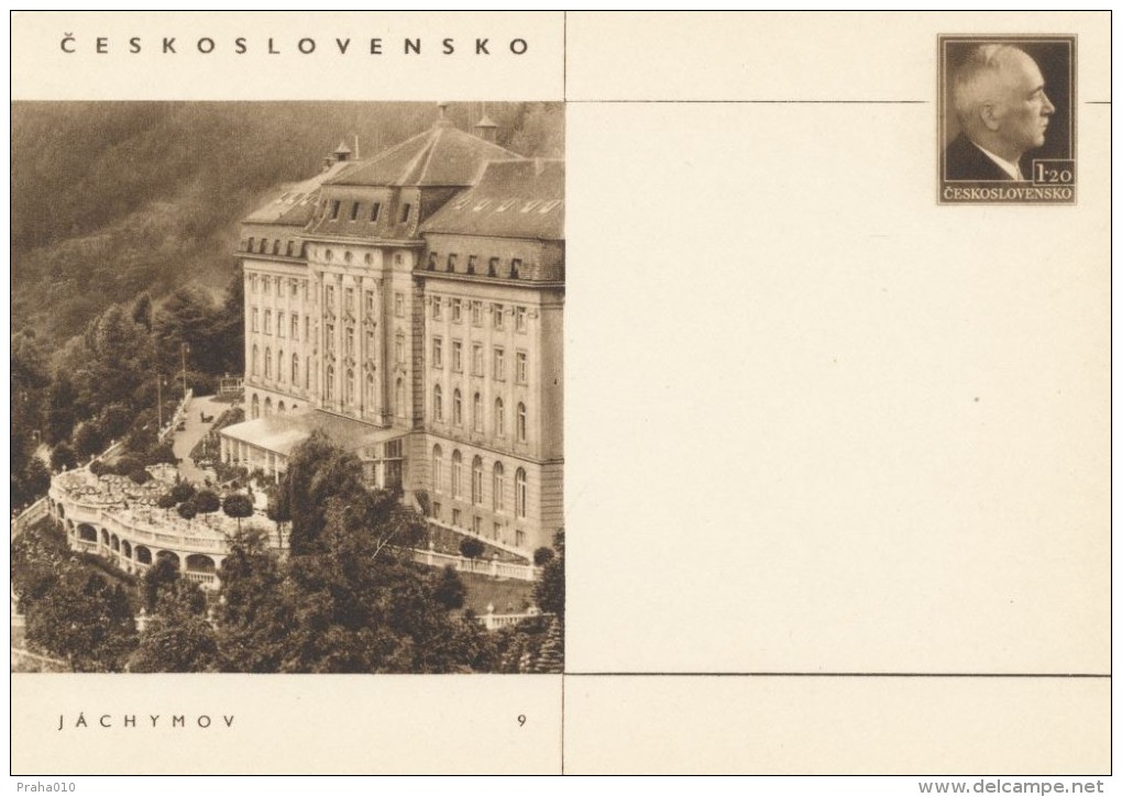 I6475 - Czechoslovakia / Postal Stationery (1947) Promotional (09) Jachymov: The Main Bath House - Thermalisme