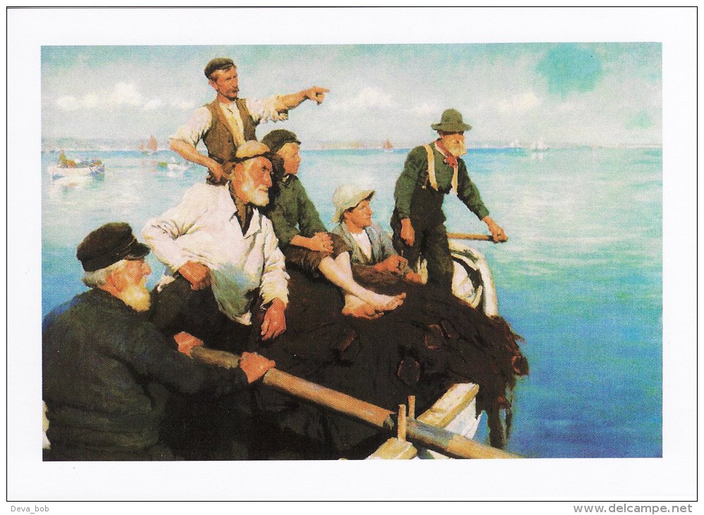 Marine Art Postcard The Seine Boat Stanhope Alexander Forbes France Oil Painting - Fishing Boats