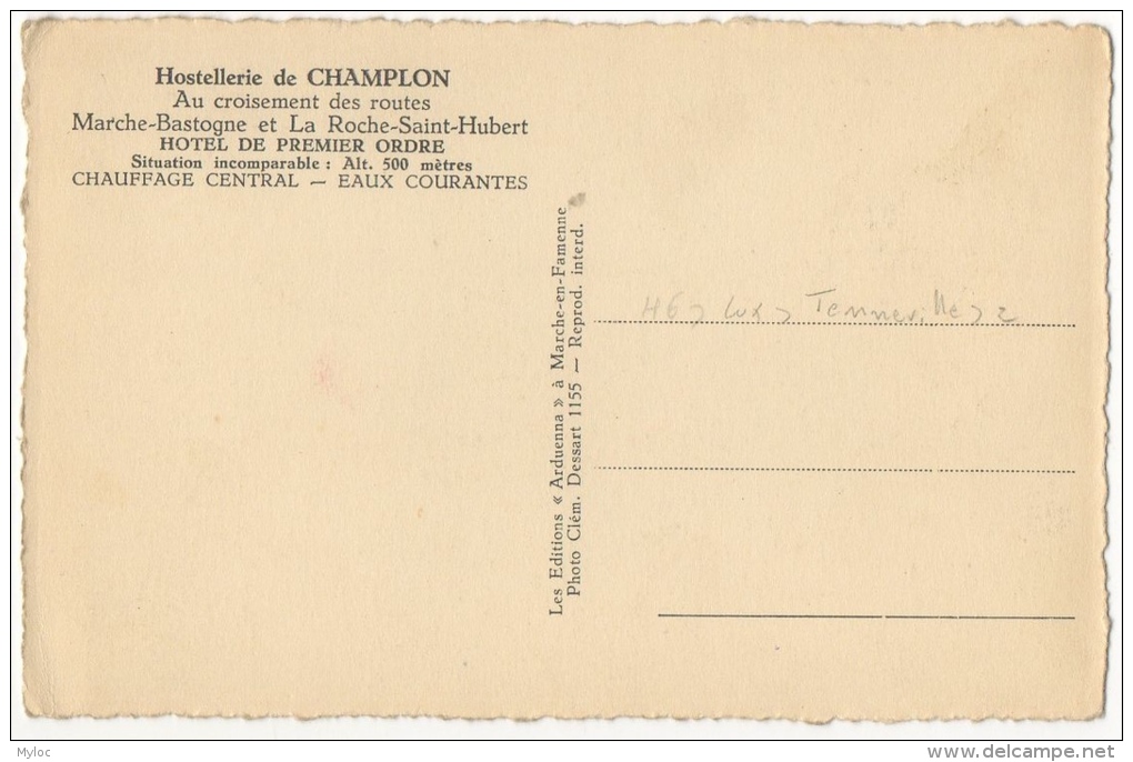 Hostellerie De Champlon. Croisement Des Routes Marche-Bastogne &amp; La Roche-St-Hubert. - Tenneville