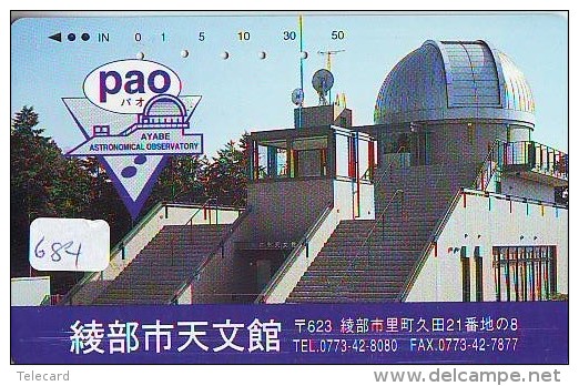 Télécarte Japon SATELLITE (684) ESPACE * TERRESTRE * MAPPEMONDE * TELEFONKARTE * Phonecard JAPAN * - Spazio