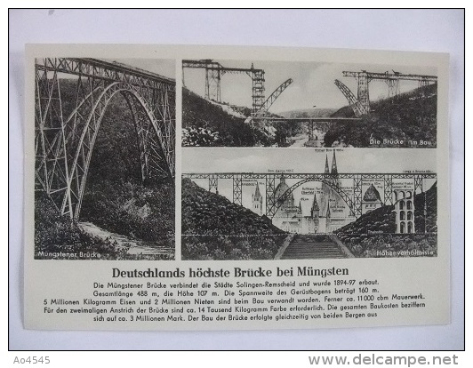 G47 Solingen - Deutschlands Höchste Brücke Bei Müngsten - Solingen