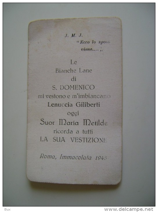 ROMA 1945     VESTIZIONE MONACA SUORA    IMAGE PIEUSE  ANTICO   SANTINO  SANTO SANCTE  SAINT - Religion & Esotericism