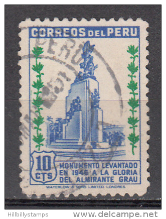 Peru   Scott No. 434   Used   Year  1949 - Peru