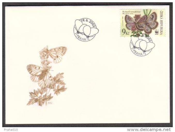 Czech Rep. / First Day Cover (2002/13 D) Praha: Maculinea Arion, Thymus Serpyllum, WWF; Parnassius Mnemosyne - Lettres & Documents