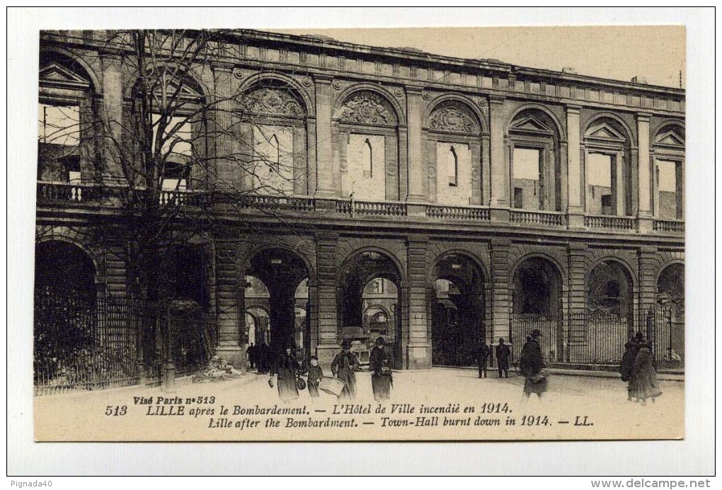 CP , 59 , LILLE , Après Le Bombardement, L'Hôtel De Ville - Lille