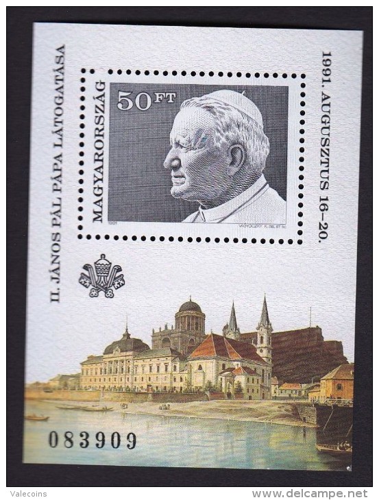 # UNGHERIA HUNGARY HONGRIE - 1991 - Papa Pope Papst Pape  - Stamp Sheet MNH - Nuovi