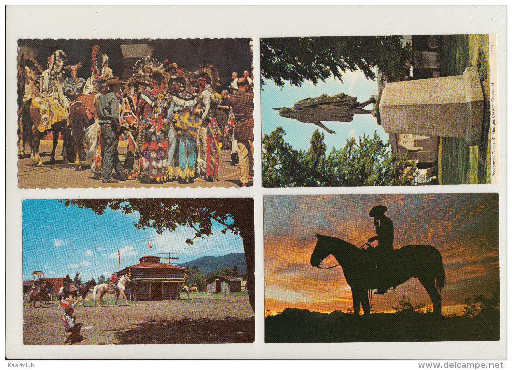 4 POSTCARDS : COWBOYS & INDIANS - USA / CANADA - Indiani Dell'America Del Nord