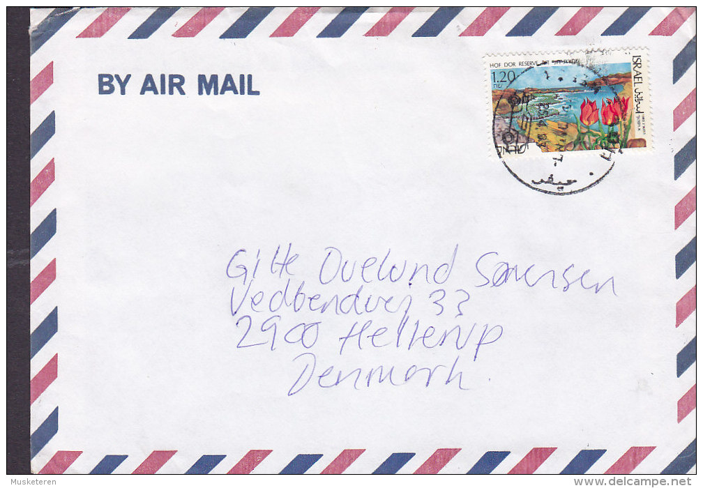 Israel Airmail Par Avion Kibbutz Hamaapi 1993 Cover Lettera To HELLERUP Denmark Hof Dor Reserve Stamp - Brieven En Documenten