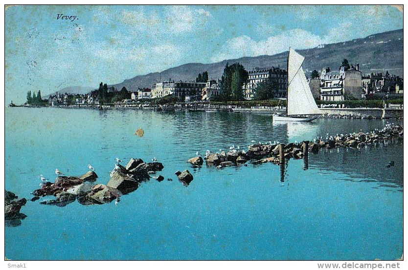 AK Kanton Waadt VEVEY Nr. 8422 E. ALTE POSTKARTEN  1913 - Vevey