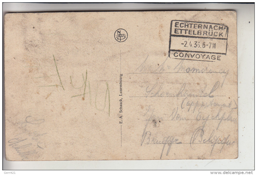 LUXEMBURG - BAHNPOST / TPO - ECHTERNACH - ETTELBRÜCK 2.4.36 - Maschinenstempel (EMA)