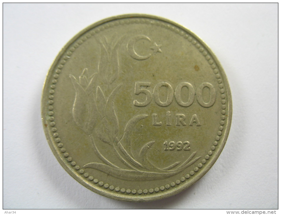 TURKEY 5000 LIRA 1992     COIN   LOT 30 NUM  27 - Turquie