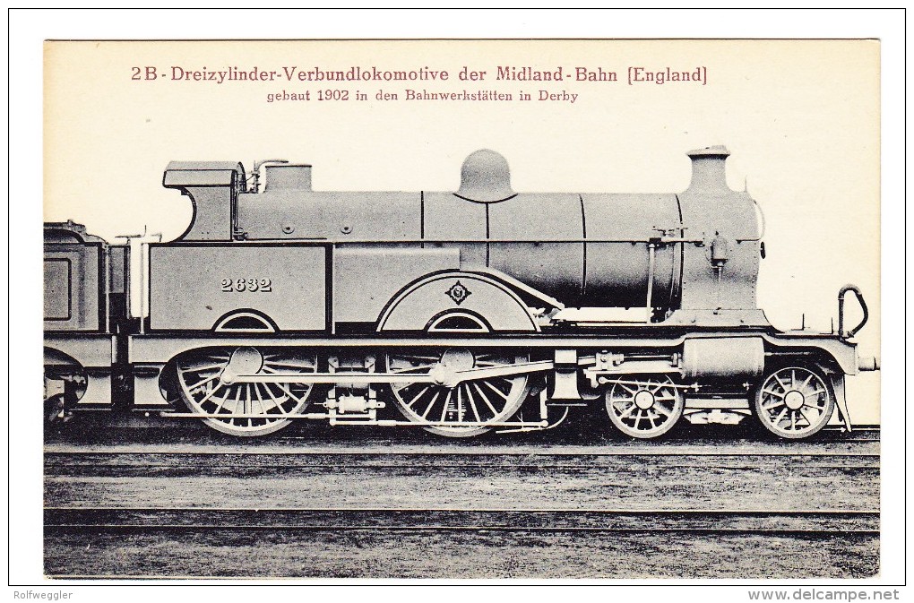 Lokomotive - Dreizylinder Der Midland-Bahn (England) - Eisenbahnen