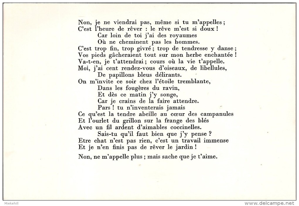AMOUR DE CHAT-poème De Georges Chopiney-édition Abbaye Saint Maurice -Clervaux - Chats