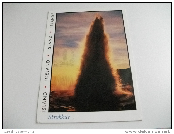 STORIA POSTALE FRANCOBOLLO COMMEMORATIVO Island Iceland Strokkur - Islanda