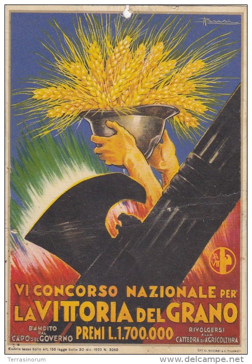 M-f.m.- Illustratore A. Busi - Locandina IV Concorso La Vittoria Del Grano 1929 - Periodo Fascista Mussolini - Busi, Adolfo