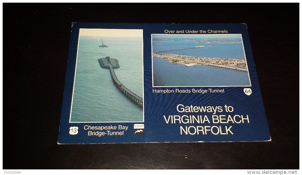 C-9740 CARTOLINA GATEWAYS TO VIRGINIA BEACH NORFOLK - VARIE VEDUTE - Virginia Beach