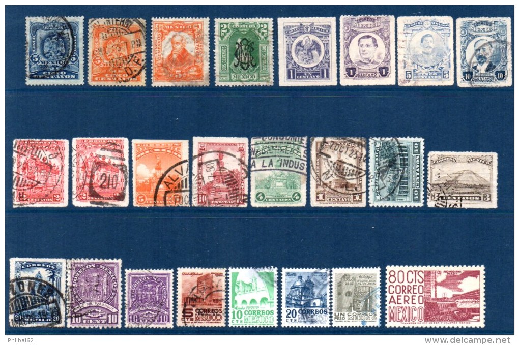 Timbres Mexique. Petit Lot Mexique, Mexico, Oblitérés. - Colecciones & Series