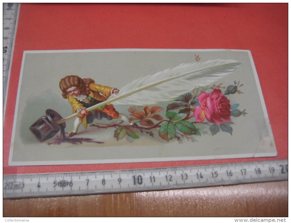 4 Early  Litho  1870 Many Colors, Superb Quality MINT 18cmX9cm - Inkt En Pluim Veer Schrijfgerief School Inktpot Feather - Sammlungen