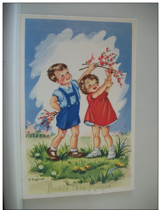 LOT 15 E DE 6 CARTES POSTALES ANCIENNES DIFFERENTES D'ENFANTS  BONNE FETE MAMAN - Humor