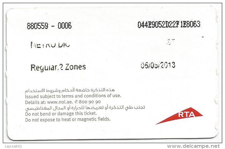 United Arab Emirates Dubai Metro Ticket - Welt