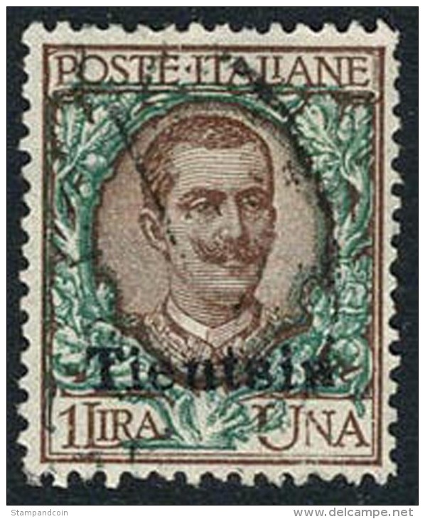 Italy Offices In China #12 Used 1 Lira Overprint From 1917 - Tientsin