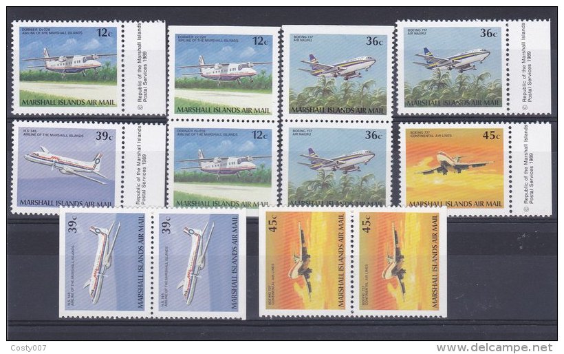 Marshall Islands 1989 Aviation, Planes, 3 Sets, MNH M.338 - Marshall